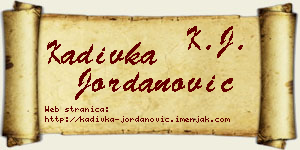 Kadivka Jordanović vizit kartica